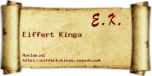 Eiffert Kinga névjegykártya